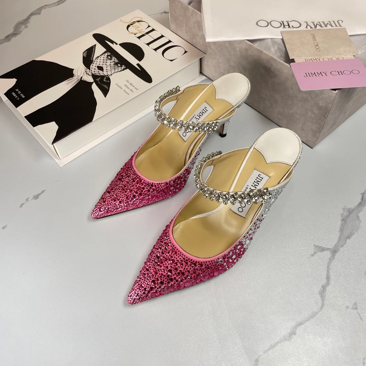 👟👟Ex-factory price 680👟👟 Jimmy Choo BING 65 diamond high heels 35-40 (41 42 43 customized)